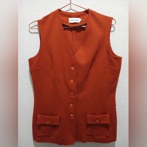 Women's Alfred Dunner Vintage Vest Plus Size size 16 with Button Closure Orange